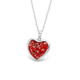 Sterling Silver Heart Pendant with Ashes and Opal