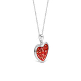 Sterling Silver Heart Pendant with Ashes and Opal