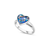 Memorial Heart Ring with Ashes and Opal