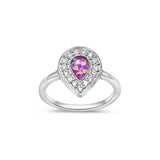 Ladies Memorial Teardrop Ring with Ashes and Opal