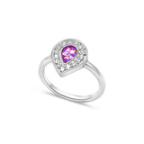 Ladies Memorial Teardrop Ring with Ashes and Opal