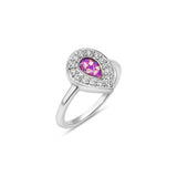 Ladies Memorial Teardrop Ring with Ashes and Opal