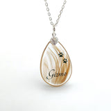 Teardrop Pendant with Hair and Paw Prints