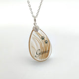 Teardrop Pendant with Hair and Paw Prints