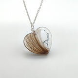 Beautiful Heart Pendant with Hair