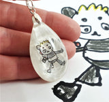 Custom Child’s Drawing Keepsake Pendant or Keyring