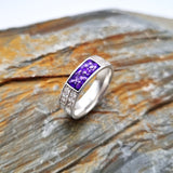 6mm Sterling Silver Memorial Ring with Diamantes