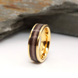 Lock of Hair Gold Tungsten Channel Ring