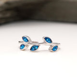 Sterling Silver Memorial Leaf Branch Ring with Ashes