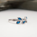 Sterling Silver Memorial Leaf Branch Ring with Ashes