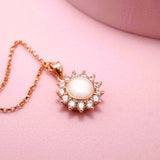 Round Halo Breastmilk Necklace