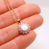 Round Halo Breastmilk Necklace