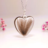 Clear Heart Hair Keepsake Necklace