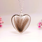 Clear Heart Hair Keepsake Necklace