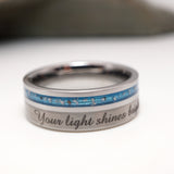 Engraved Offset Channel Hair or Ashes Memorial Ring