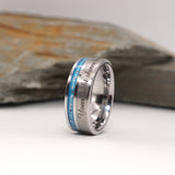 Engraved Offset Channel Hair or Ashes Memorial Ring