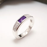 5mm Sterling Silver Memorial Ashes Ring with CZ Stones