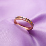 Solid Gold Inlay Ring with Ashes