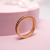 Solid Gold Inlay Ring with Ashes