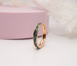 Solid Gold Inlay Ring with Ashes