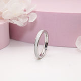 3.5mm Solid White Gold Inlay Breastmilk Ring