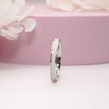 3.5mm Solid White Gold Inlay Breastmilk Ring