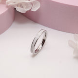 3.5mm Solid White Gold Inlay Breastmilk Ring