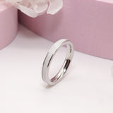 3.5mm Solid White Gold Inlay Breastmilk Ring