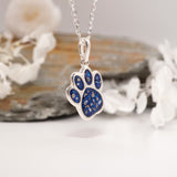 Sterling Silver Paw Print Ashes Pendant