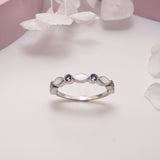 Half Band Marquise Breastmilk Keepsake Ring with Birthstone