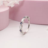 Half Band Marquise Breastmilk Keepsake Ring with Birthstone