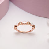 Half Band Marquise Breastmilk Keepsake Ring with Birthstone