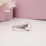 Teardrop Breastmilk Keepsake Ring – Sterling Silver