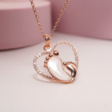 Breastmilk Baby Feet Heart Necklace