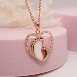 Breastmilk Baby Feet Heart Necklace