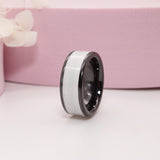 Black Ceramic Breastmilk Keepsake Inlay Ring