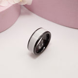 Black Ceramic Breastmilk Keepsake Inlay Ring