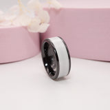 Black Ceramic Breastmilk Keepsake Inlay Ring