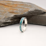 Memorial Ashes & Opal Inlay Ring – Sterling Silver