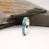 Memorial Ashes & Opal Inlay Ring – Sterling Silver