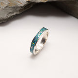 Memorial Ashes & Opal Inlay Ring – Sterling Silver