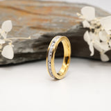 Cremation Ashes Gold Tungsten Channel Ring