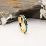 Cremation Ashes Gold Tungsten Channel Ring