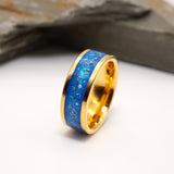 6mm Solid Gold Channel Ring with Ashes or Hair