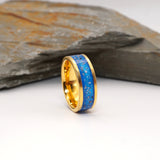 6mm Solid Gold Channel Ring with Ashes or Hair