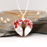 Tree of life hair keepsake heart pendant