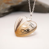 Heart Keepsake Pendant with Fur and Infinity Paw Print