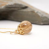 Golden Memory Sphere – Hair Keepsake Pendant (13mm)