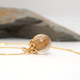 Golden Memory Sphere – Hair Keepsake Pendant (13mm)