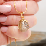 Golden Memory Sphere – Hair Keepsake Pendant (13mm)